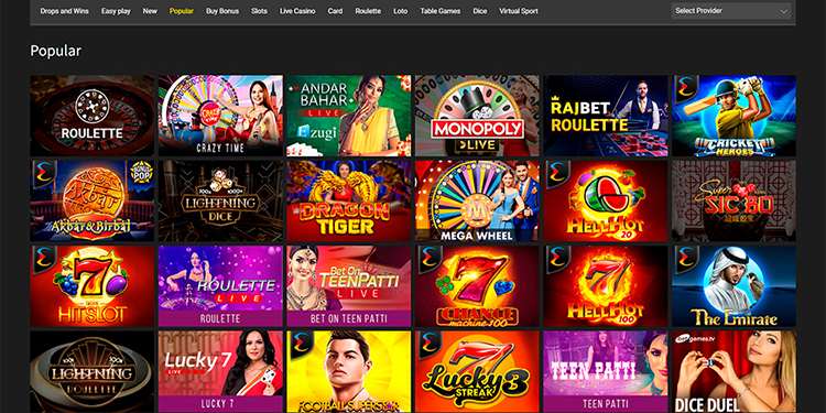 RajBet popular slots